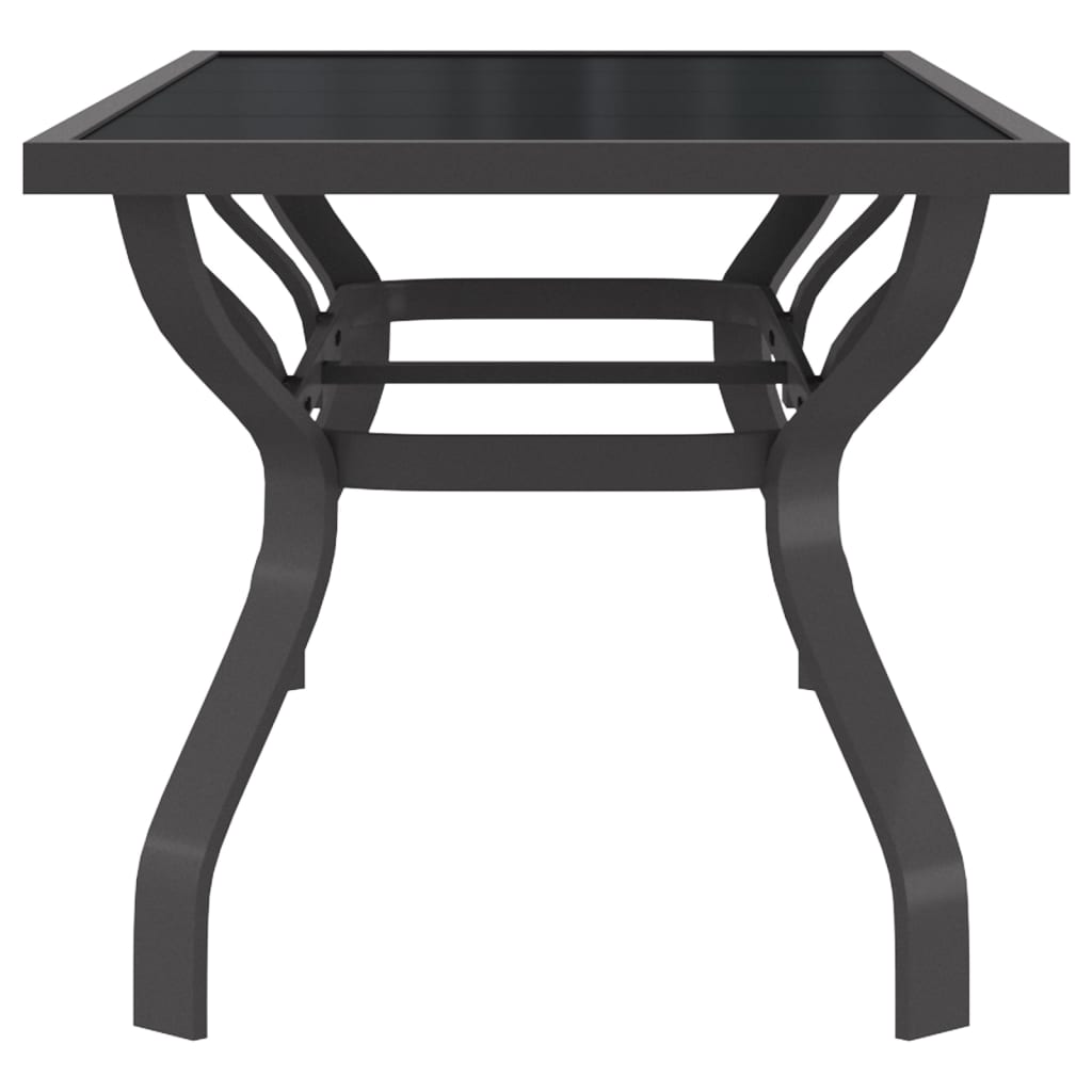 Gartentisch Grau und Schwarz 180x80x70 cm Stahl und Glas - Pazzar.ch