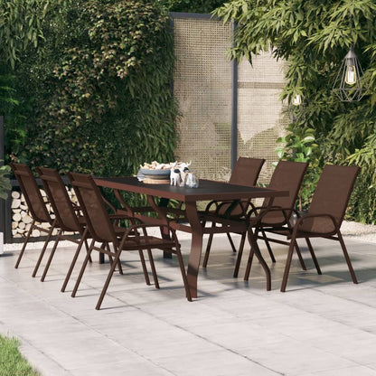 Gartentisch Braun und Schwarz 180x80x70 cm Stahl und Glas - Pazzar.ch