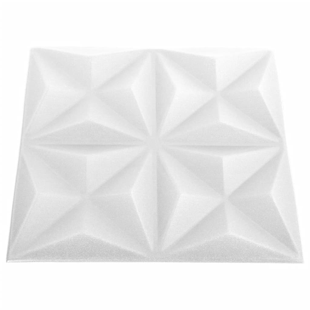 3D-Wandpaneele 24 Stk. 50x50 cm Origami Weiß 6 m²