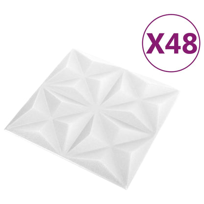 3D-Wandpaneele 48 Stk. 50x50 cm Origami-Weiß 12 m² - Pazzar.ch