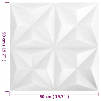 3D-Wandpaneele 48 Stk. 50x50 cm Origami-Weiß 12 m² - Pazzar.ch