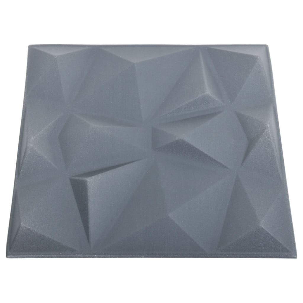 3D-Wandpaneele 24 Stk. 50x50 cm Diamant Grau 6 m² - Pazzar.ch