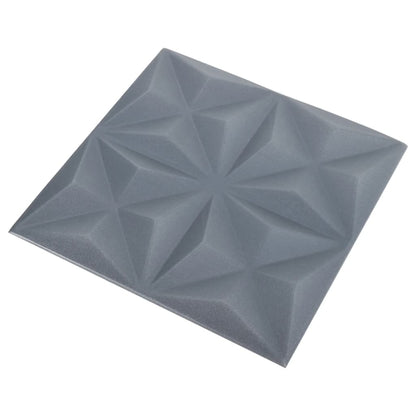3D-Wandpaneele 24 Stk. 50x50 cm Origami Grau 6 m² - Pazzar.ch