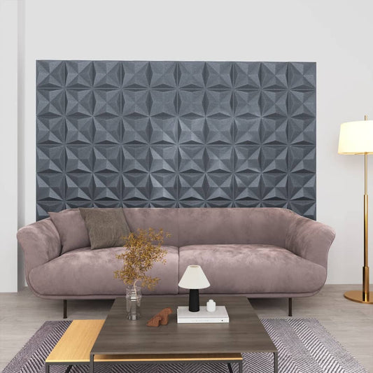 3D-Wandpaneele 24 Stk. 50x50 cm Origami Grau 6 m² - Pazzar.ch
