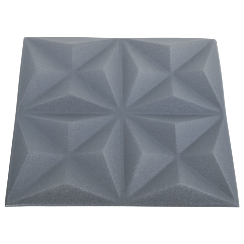 3D-Wandpaneele 12 Stk. 50x50 cm Origami Grau 3 m² - Pazzar.ch