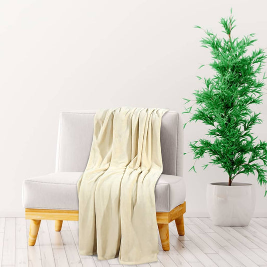 Decke Creme 130x170 cm Polyester - Pazzar.ch