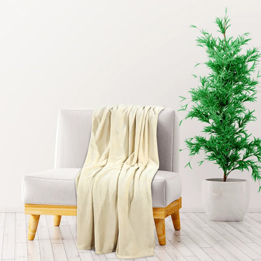Decke Creme 150x200 cm Polyester - Pazzar.ch