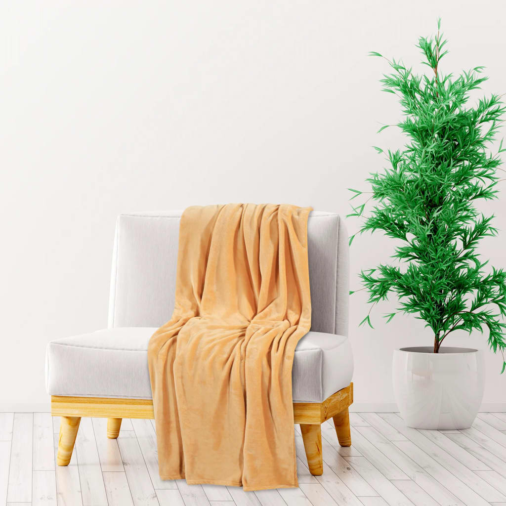 Decke Gelb 200x240 cm Polyester - Pazzar.ch