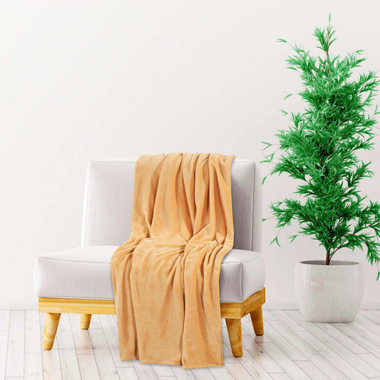 Decke Gelb 200x240 cm Polyester - Pazzar.ch