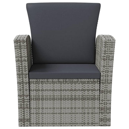 8-tlg. Garten-Lounge-Set mit Kissen Poly Rattan Grau - Pazzar.ch