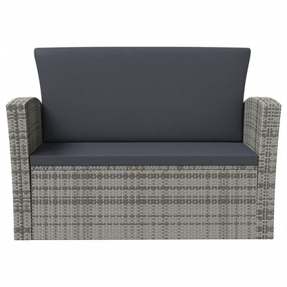 8-tlg. Garten-Lounge-Set mit Kissen Poly Rattan Grau - Pazzar.ch