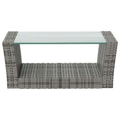 8-tlg. Garten-Lounge-Set mit Kissen Poly Rattan Grau - Pazzar.ch