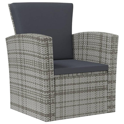 16-tlg. Garten-Lounge-Set mit Auflagen Poly Rattan Grau - Pazzar.ch