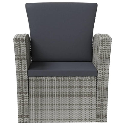 16-tlg. Garten-Lounge-Set mit Auflagen Poly Rattan Grau - Pazzar.ch