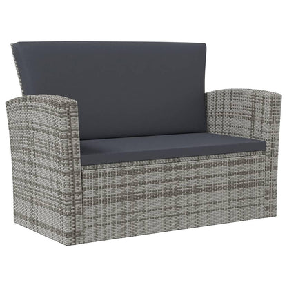 16-tlg. Garten-Lounge-Set mit Auflagen Poly Rattan Grau - Pazzar.ch