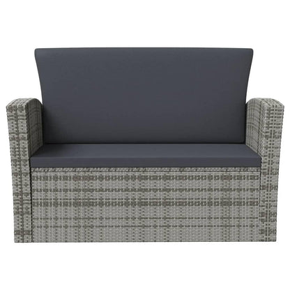 16-tlg. Garten-Lounge-Set mit Auflagen Poly Rattan Grau - Pazzar.ch