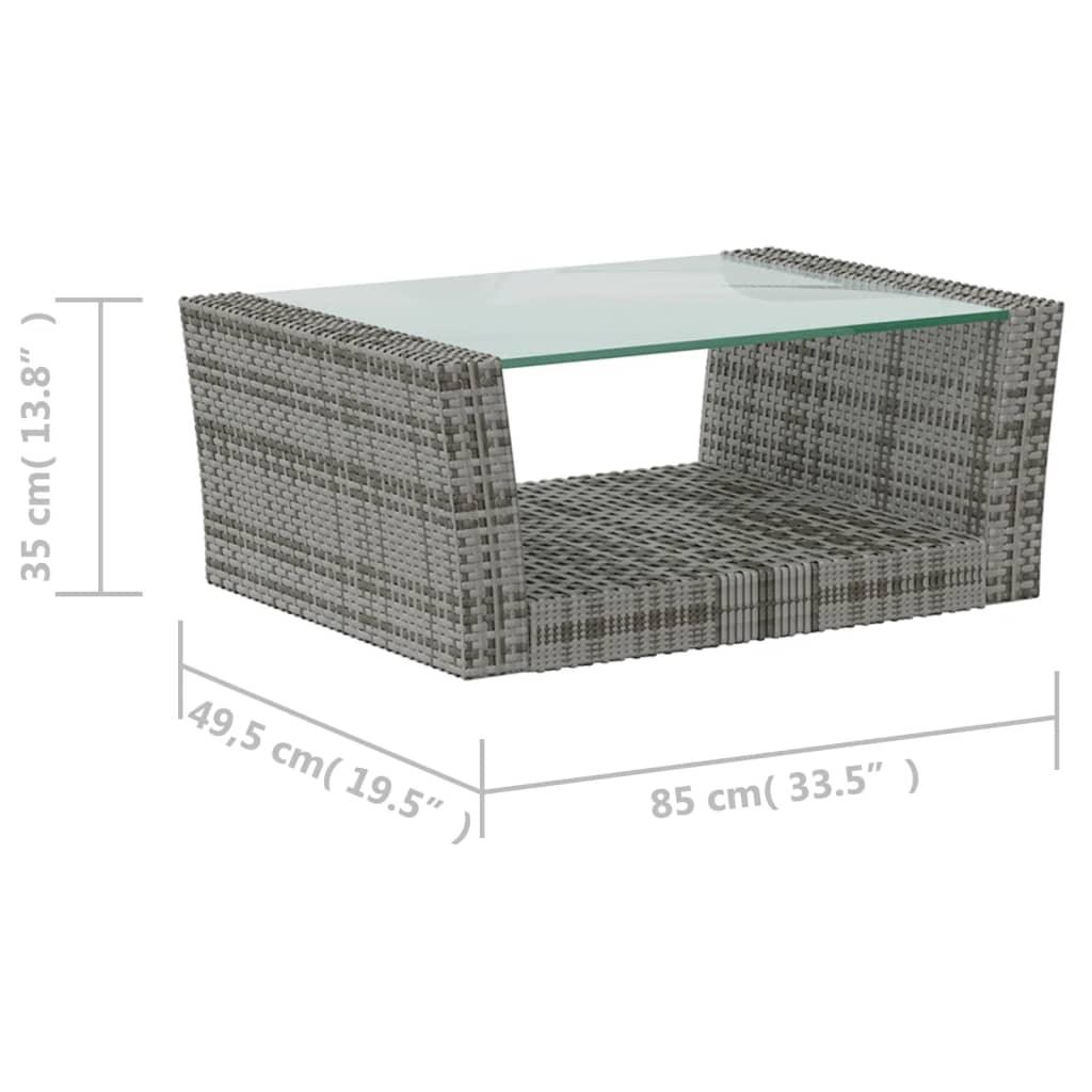 16-tlg. Garten-Lounge-Set mit Auflagen Poly Rattan Grau - Pazzar.ch