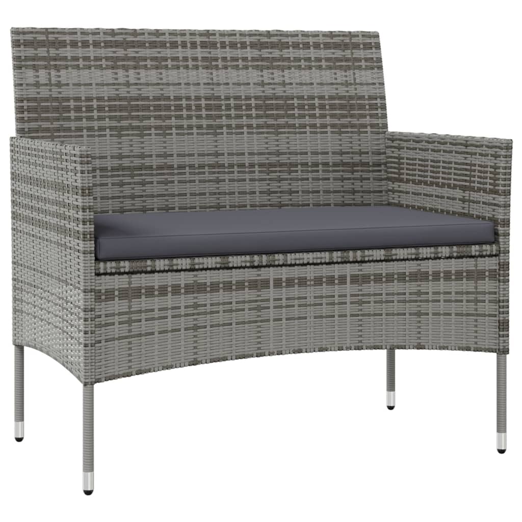 16-tlg. Garten-Lounge-Set mit Auflagen Poly Rattan Grau - Pazzar.ch