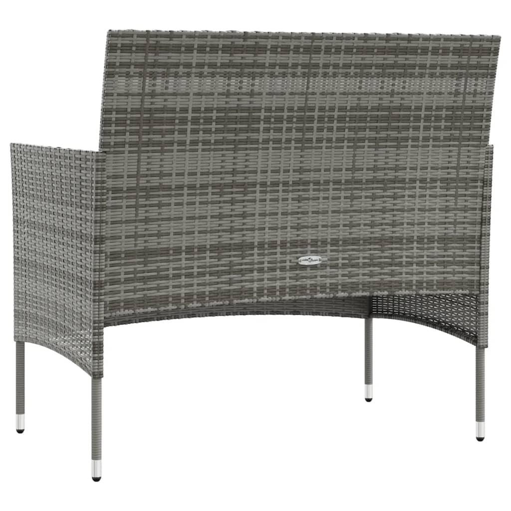 16-tlg. Garten-Lounge-Set mit Auflagen Poly Rattan Grau - Pazzar.ch