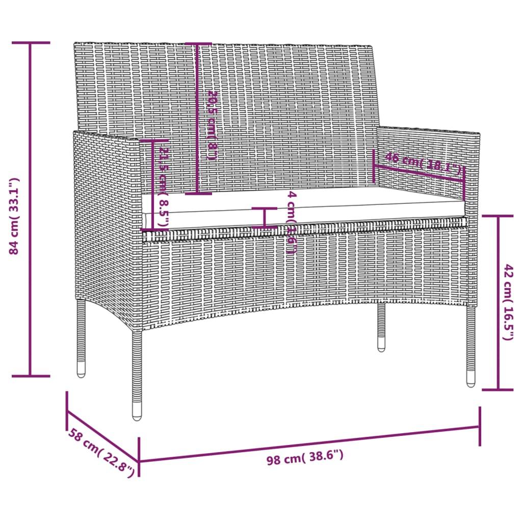 16-tlg. Garten-Lounge-Set mit Auflagen Poly Rattan Grau - Pazzar.ch