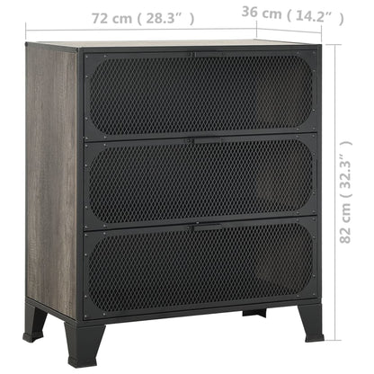 Lagerschränke 2 Stk. Grau 72x36x82 cm Metall und MDF - Pazzar.ch