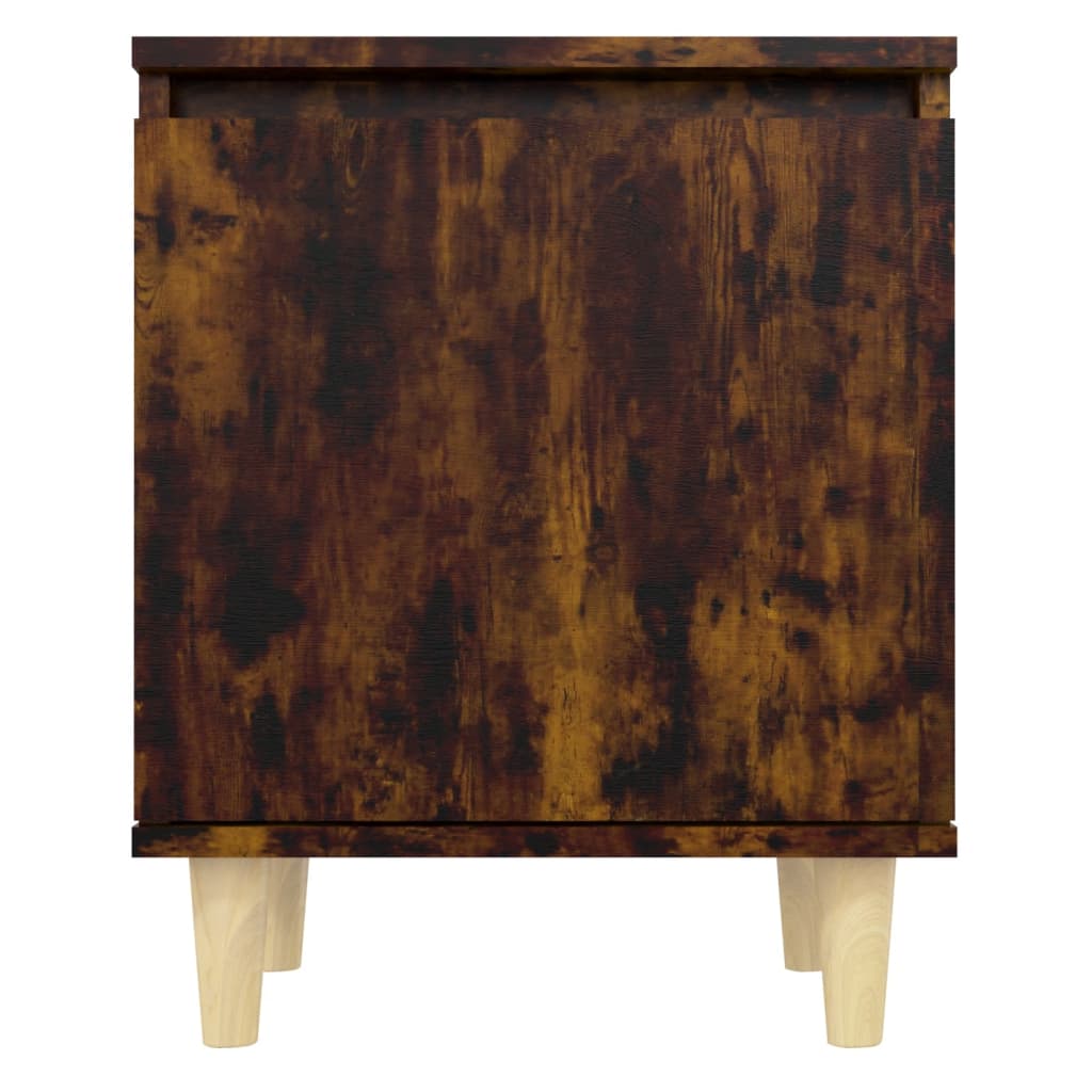 Nachttisch mit Massivholz-Beinen Räuchereiche 40x30x50 cm - Pazzar.ch