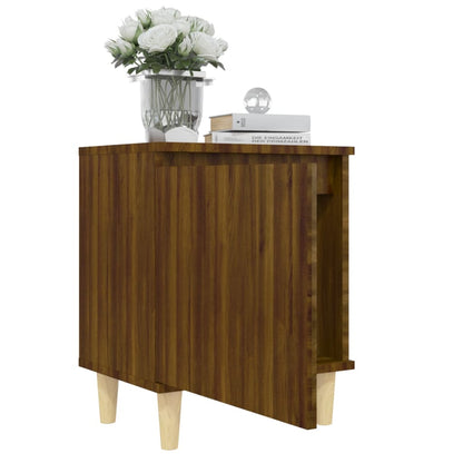 Nachttische 2 Stk. Massivholz-Beinen Braun Eiche 40x30x50cm - Pazzar.ch