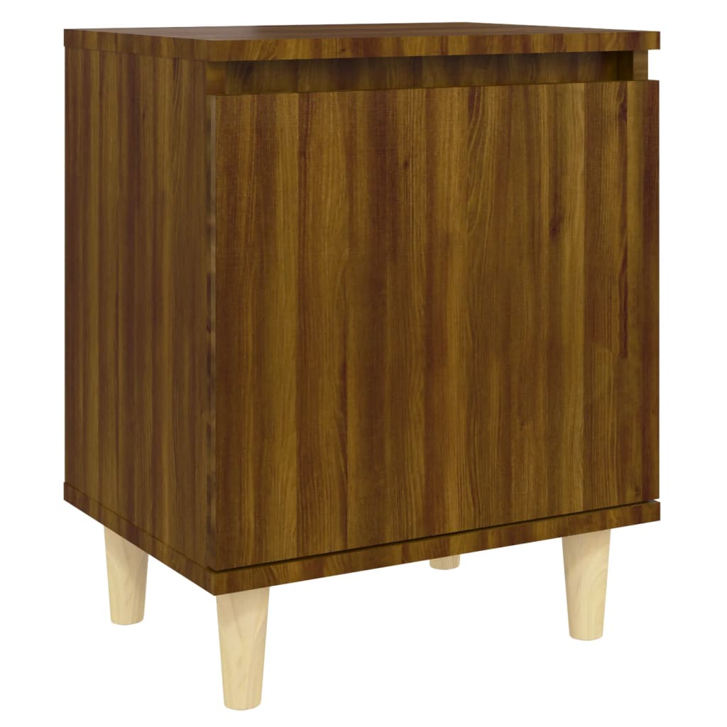Nachttische 2 Stk. Massivholz-Beinen Braun Eiche 40x30x50cm - Pazzar.ch