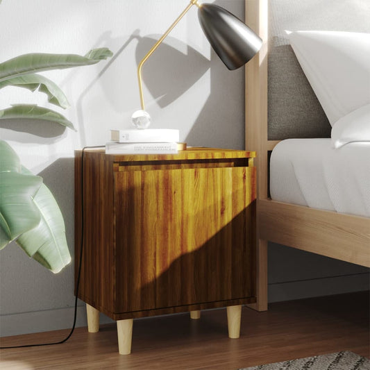 Nachttische 2 Stk. Massivholz-Beinen Braun Eiche 40x30x50cm - Pazzar.ch