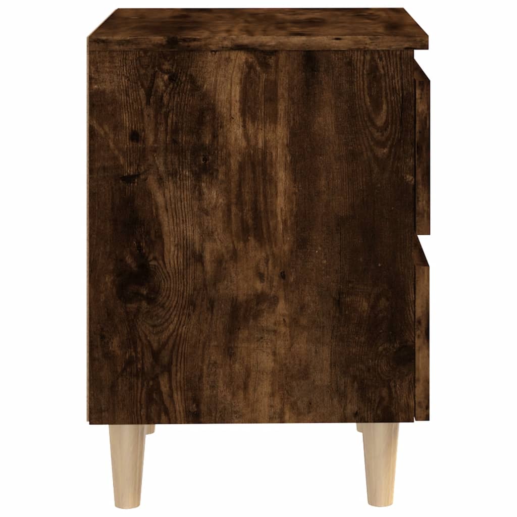 Nachttisch mit Massivholz-Beinen Räuchereiche 40x35x50 cm - Pazzar.ch