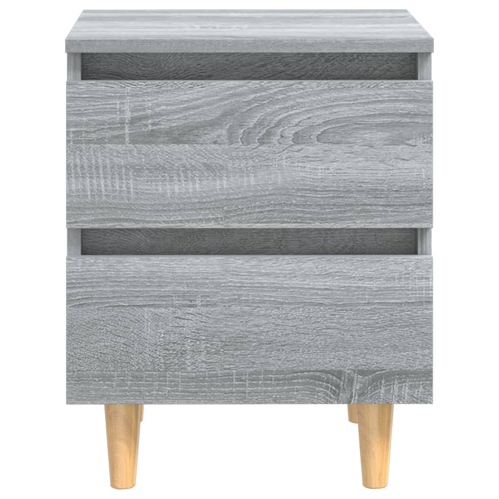 Nachttisch mit Massivholz-Beinen 2 Stk. Grau Sonoma 40x35x50cm - Pazzar.ch