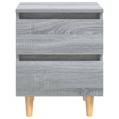 Nachttisch mit Massivholz-Beinen 2 Stk. Grau Sonoma 40x35x50cm - Pazzar.ch