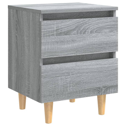 Nachttisch mit Massivholz-Beinen 2 Stk. Grau Sonoma 40x35x50cm - Pazzar.ch