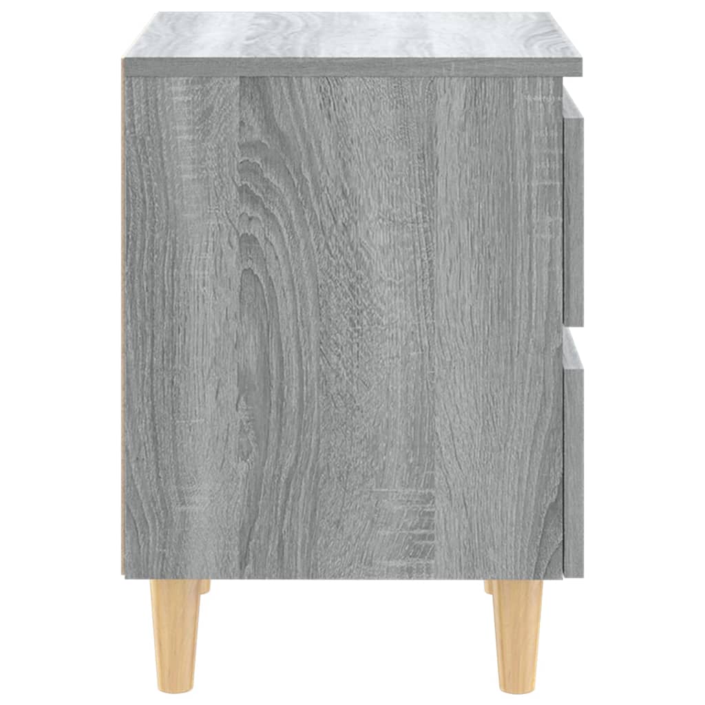 Nachttisch mit Massivholz-Beinen 2 Stk. Grau Sonoma 40x35x50cm - Pazzar.ch
