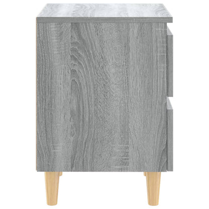 Nachttisch mit Massivholz-Beinen 2 Stk. Grau Sonoma 40x35x50cm - Pazzar.ch