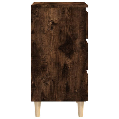 Nachttisch mit Massivholz-Beinen Räuchereiche 40x35x69 cm - Pazzar.ch