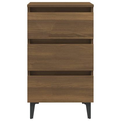 Nachttisch mit Metallbeinen Braun Eichen-Optik 40x35x69 cm - Pazzar.ch