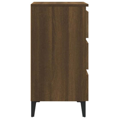 Nachttisch mit Metallbeinen Braun Eichen-Optik 40x35x69 cm - Pazzar.ch