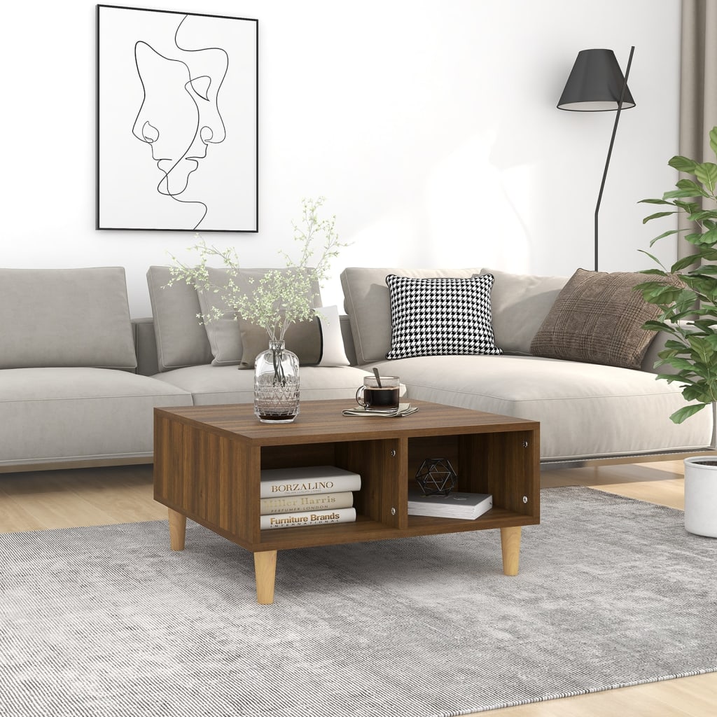 Couchtisch Braun Eichen-Optik 60x60x30 cm Holzwerkstoff - Pazzar.ch