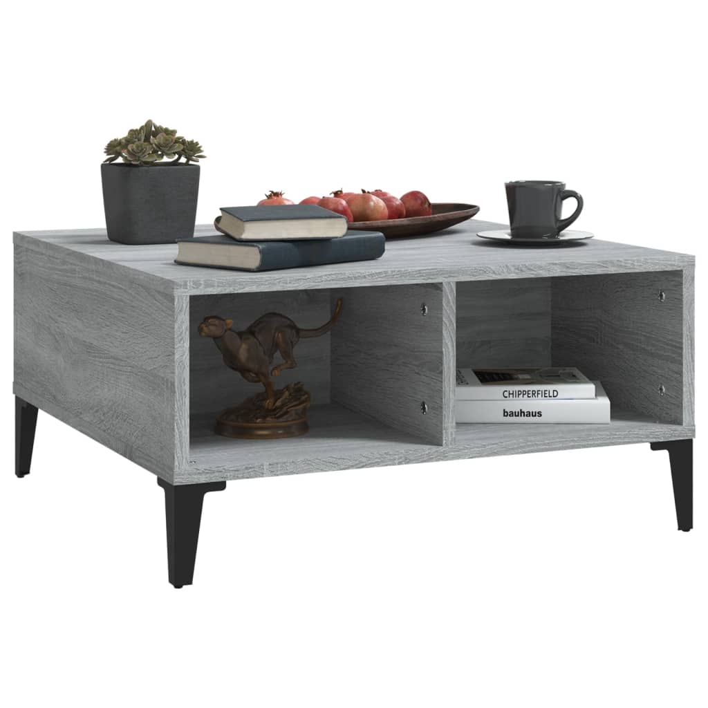 Couchtisch Grau Sonoma 60x60x30 cm Holzwerkstoff - Pazzar.ch