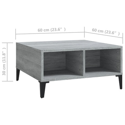 Couchtisch Grau Sonoma 60x60x30 cm Holzwerkstoff - Pazzar.ch