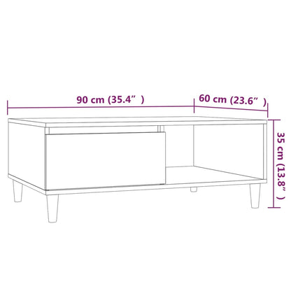 Couchtisch Grau Sonoma 90x60x35 cm Holzwerkstoff - Pazzar.ch