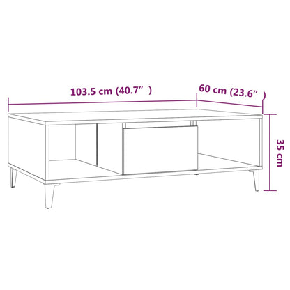 Couchtisch Braun Eichen-Optik 103,5x60x35 cm Holzwerkstoff - Pazzar.ch