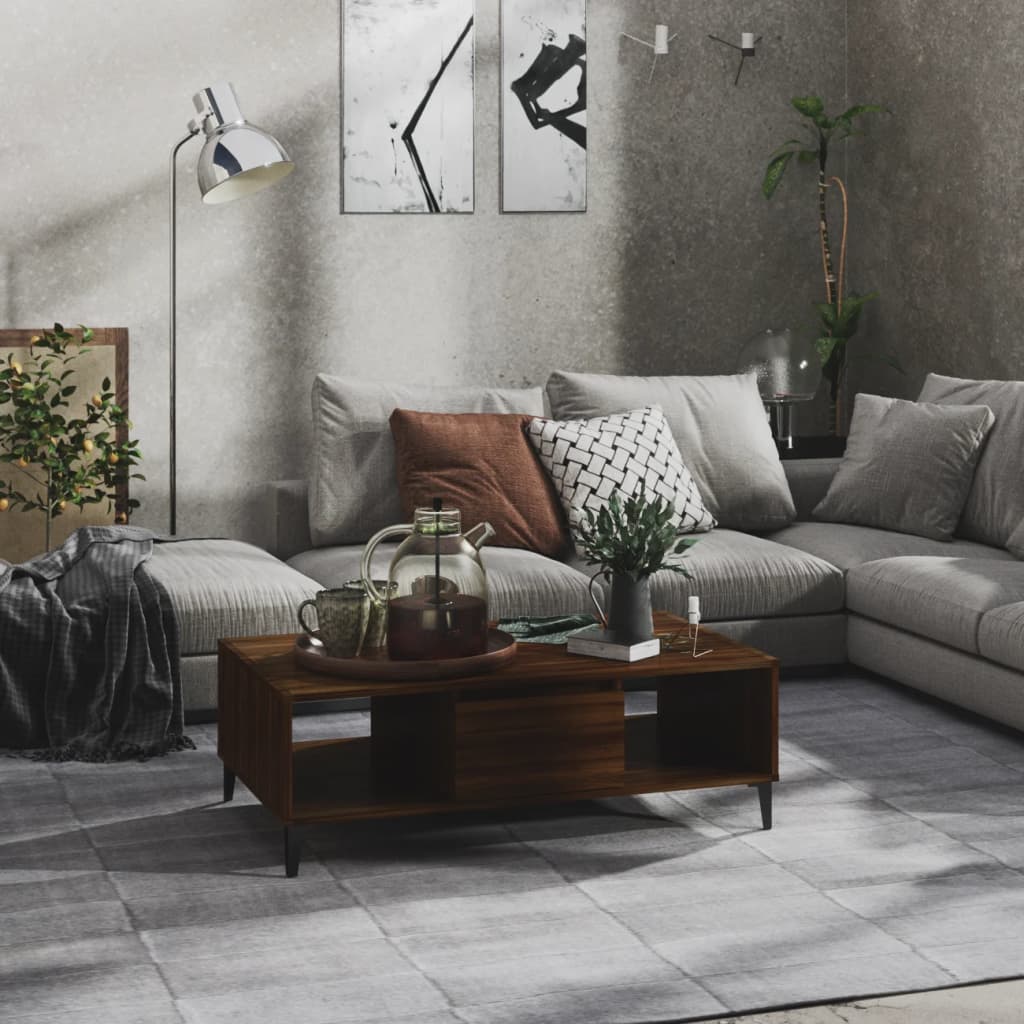 Couchtisch Braun Eichen-Optik 103,5x60x35 cm Holzwerkstoff - Pazzar.ch