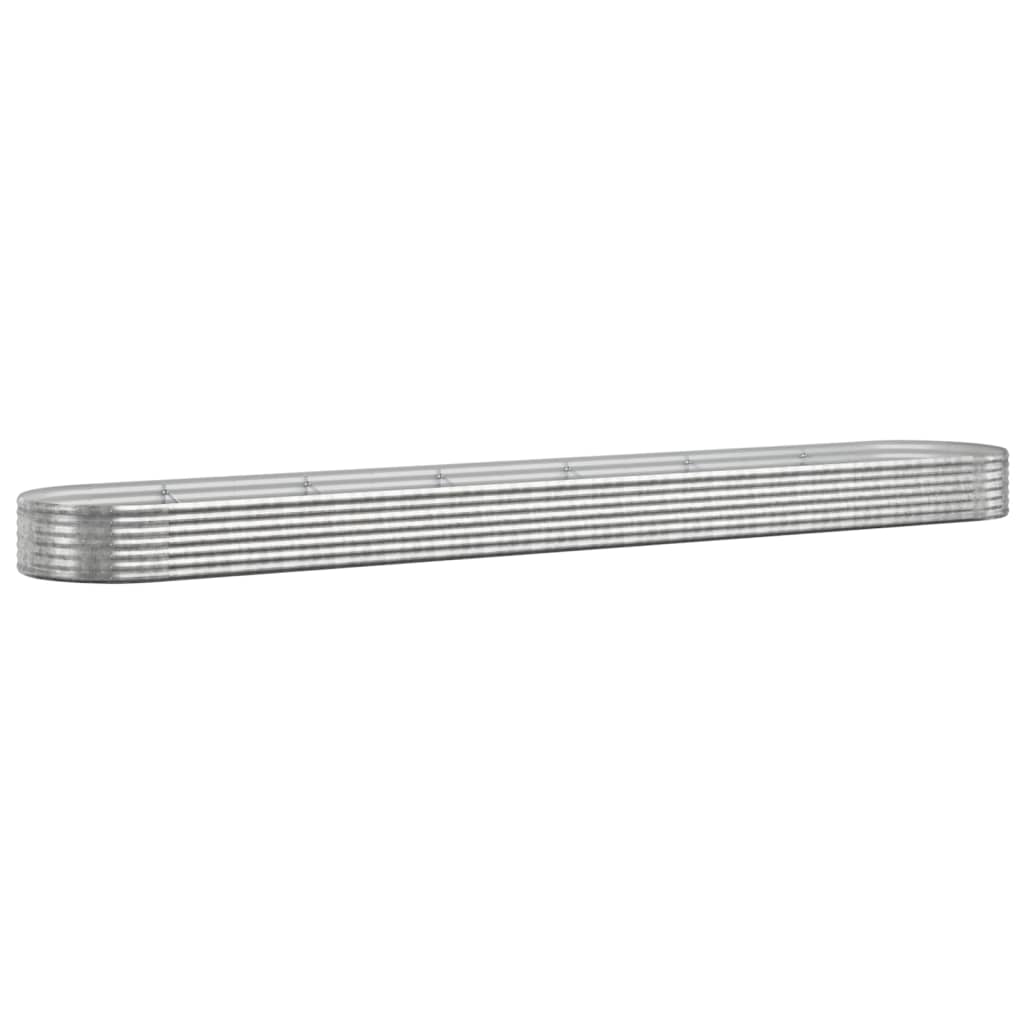 Hochbeet Pulverbeschichteter Stahl 544x100x36 cm Silbern - Pazzar.ch