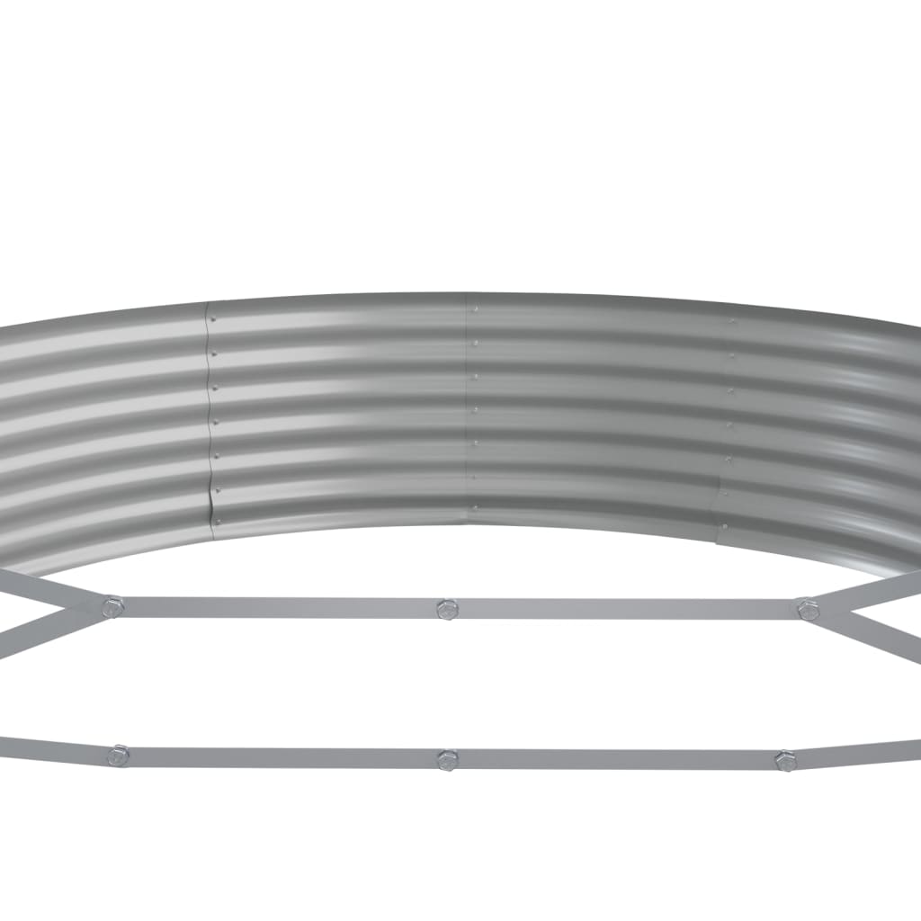 Hochbeet Pulverbeschichteter Stahl 373x140x36 cm Silbern - Pazzar.ch