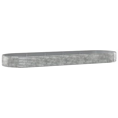 Hochbeet Pulverbeschichteter Stahl 450x140x36 cm Silbern - Pazzar.ch