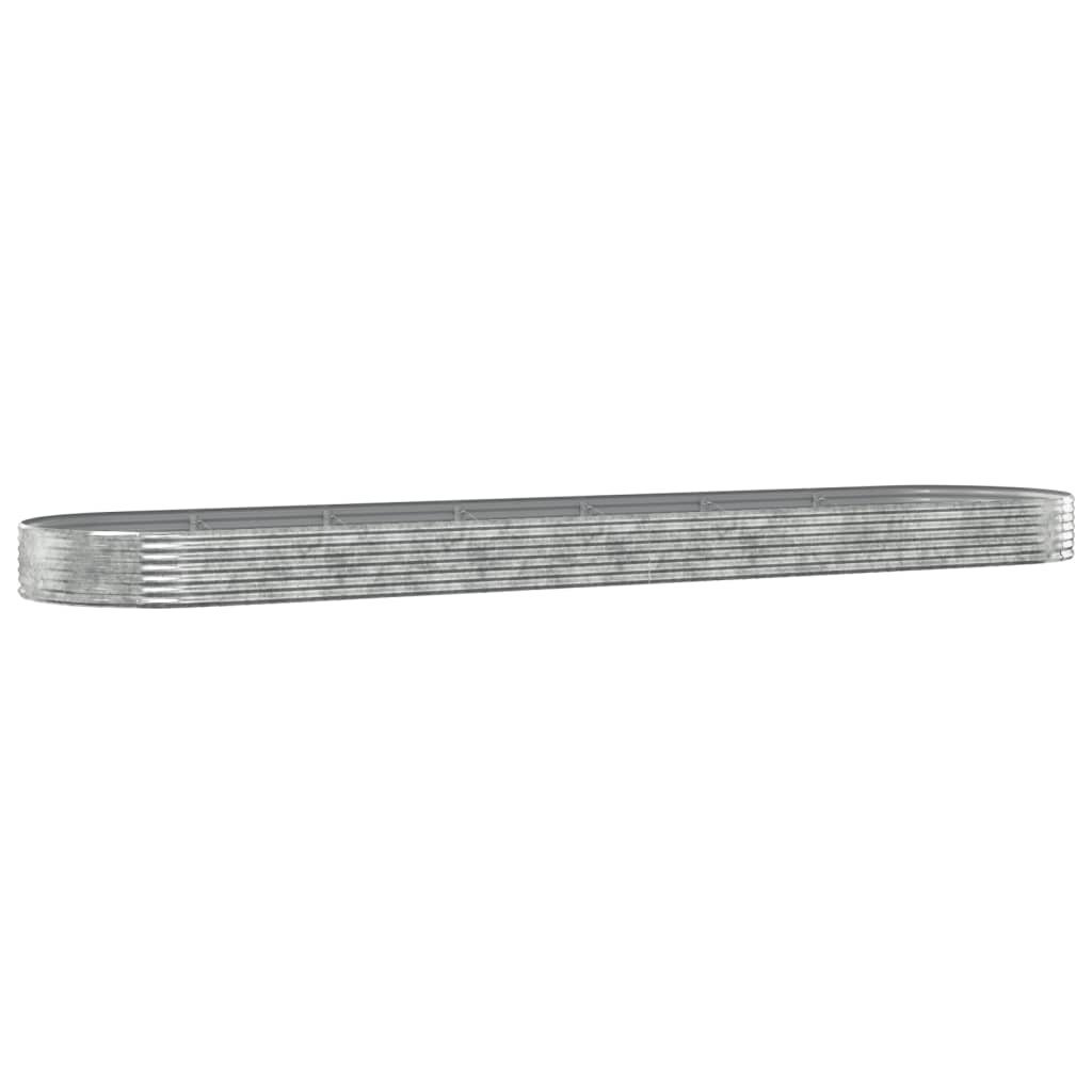 Hochbeet Pulverbeschichteter Stahl 600x140x36 cm Silbern - Pazzar.ch