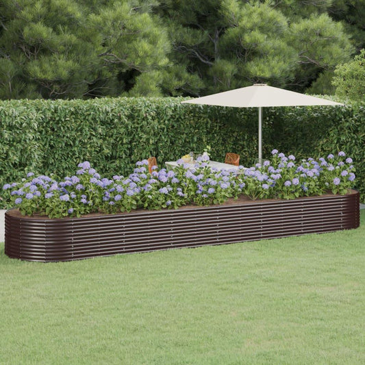 Hochbeet Pulverbeschichteter Stahl 584x140x68 cm Braun - Pazzar.ch