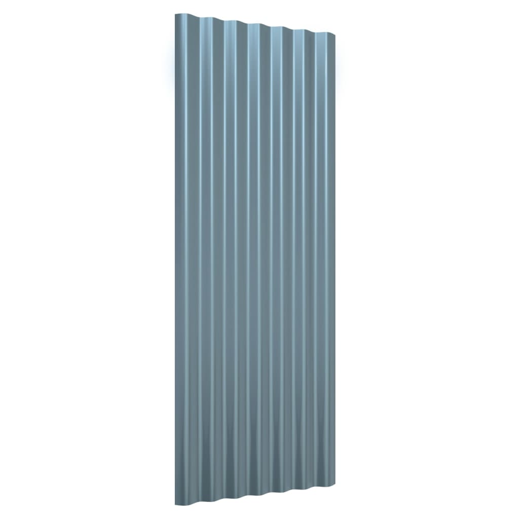 Dachpaneele 12 Stk. Pulverbeschichteter Stahl Grau 100x36 cm - Pazzar.ch